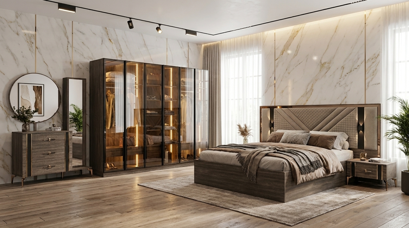 غرفة نوم موديل 35 من معرض الأندلس للأثاث